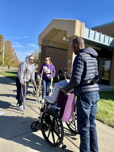 Health Care Aide Students in practice during class at Brooks Campus