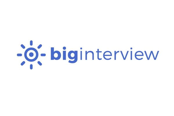 Blue Big Interview logo on white background
