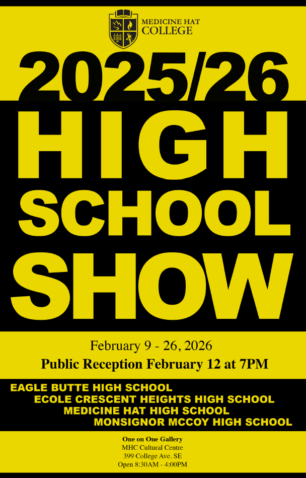 Poster for the 2026 High School Art Show in the One on One Gallery