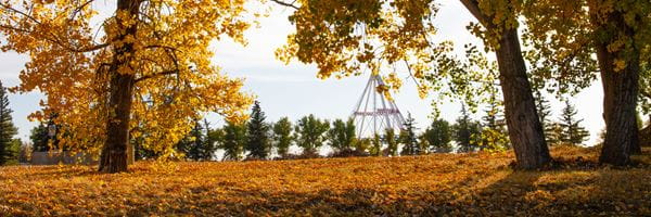 View of Saamis teepee from MHC campus.