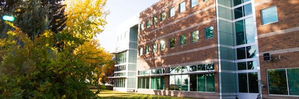 Exterior view of Vera Bracken Library