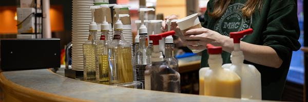 Close up of coffee preparation in Common Grounds cafe