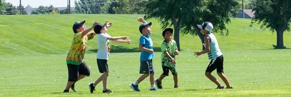 Children playing in a field