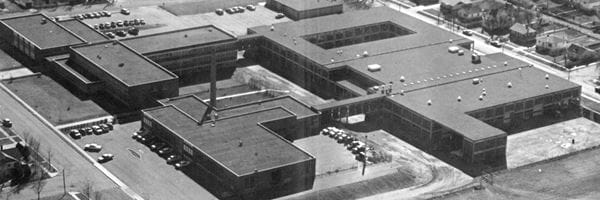 Aerial shot of Medicine Hat Junior College (1965)