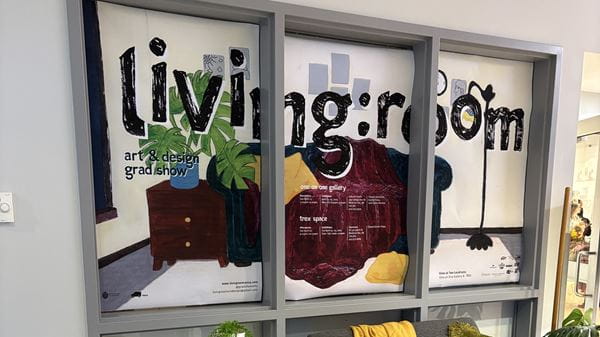 A graphic, created by Art & Design students, with the words 