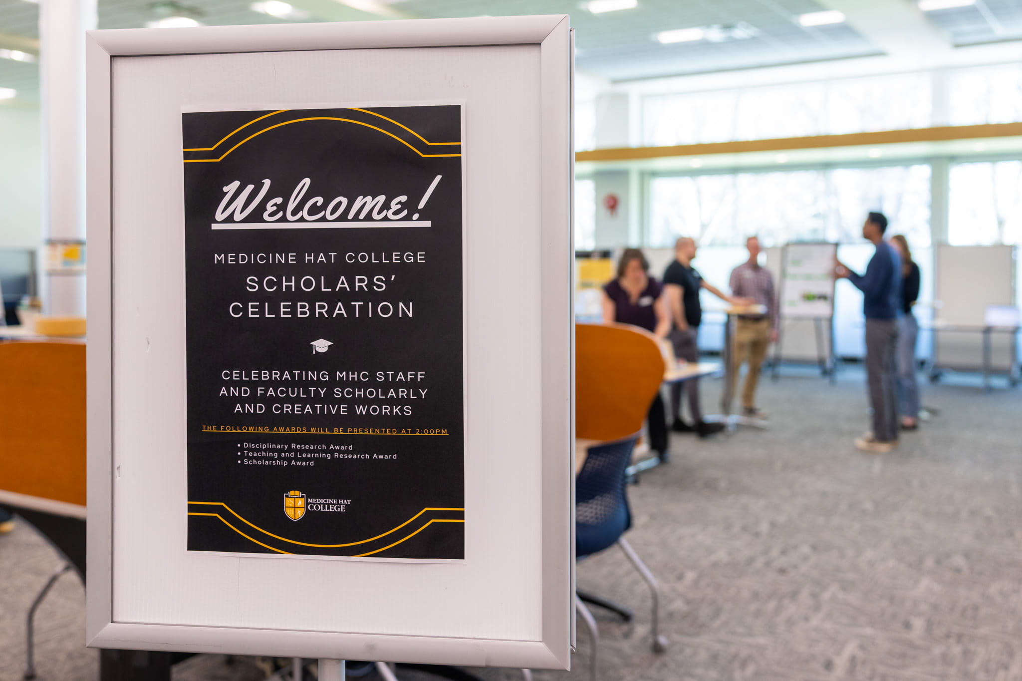 Sign welcomes attendees to the 2026 Scholar's Celebration at Medicine Hat College.