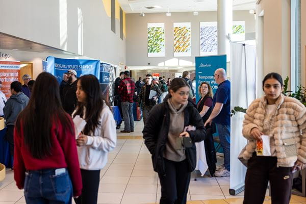 People fill Centennial Hall at Medicine Hat College at Career Expo 2025.
