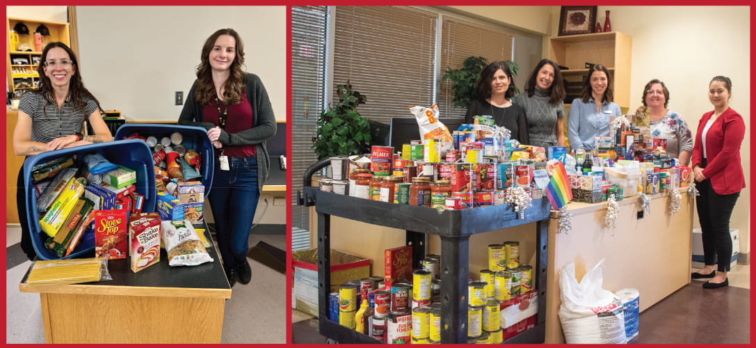 Photo of the food collected for the food drive