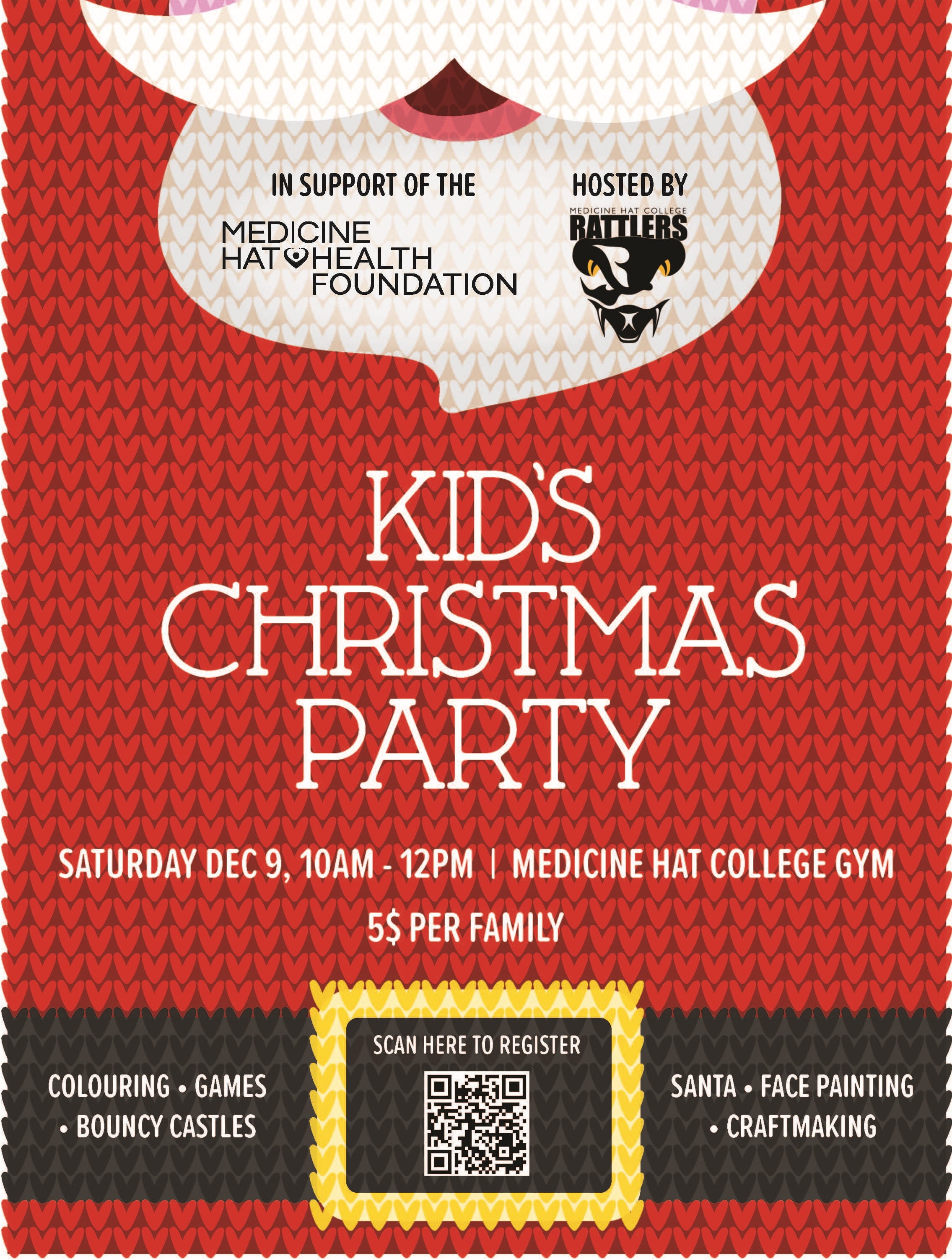 Poster for the kids Christmas party on December 9