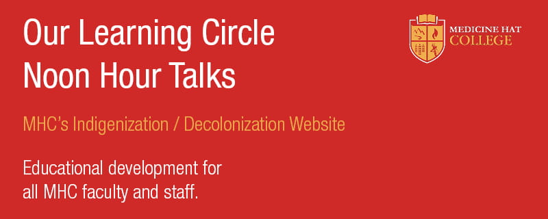 Banner graphic that says Our Learning Circle Noon Hour Talks