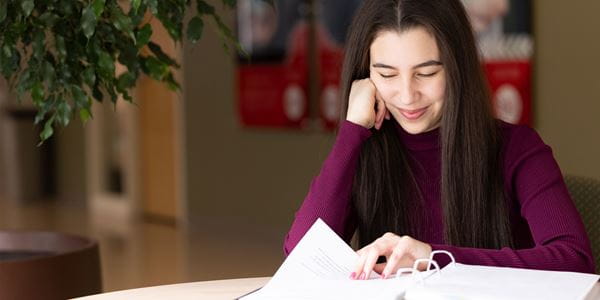 Student studying