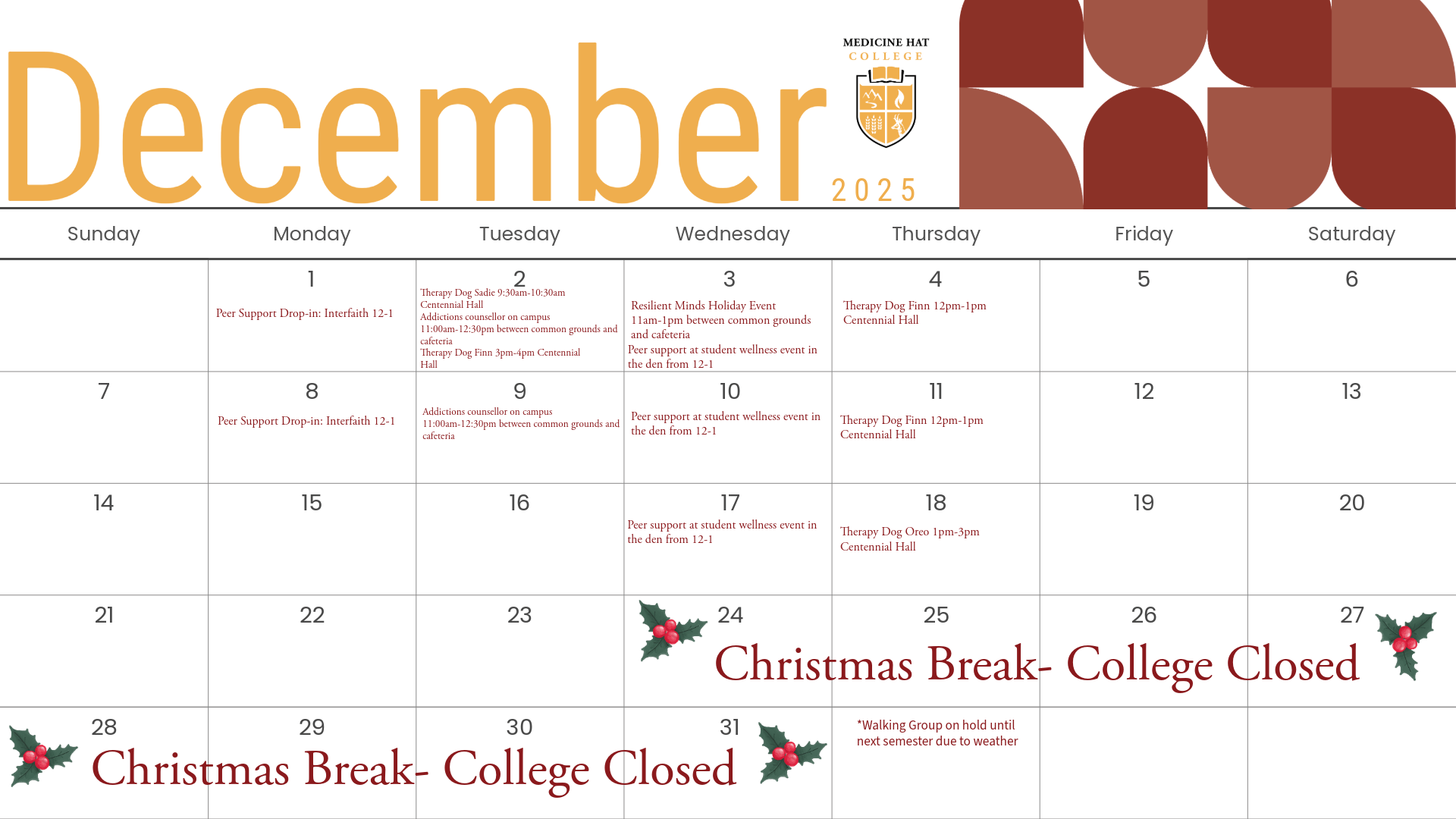 Calendar of October 2025 with dates and events listed. 