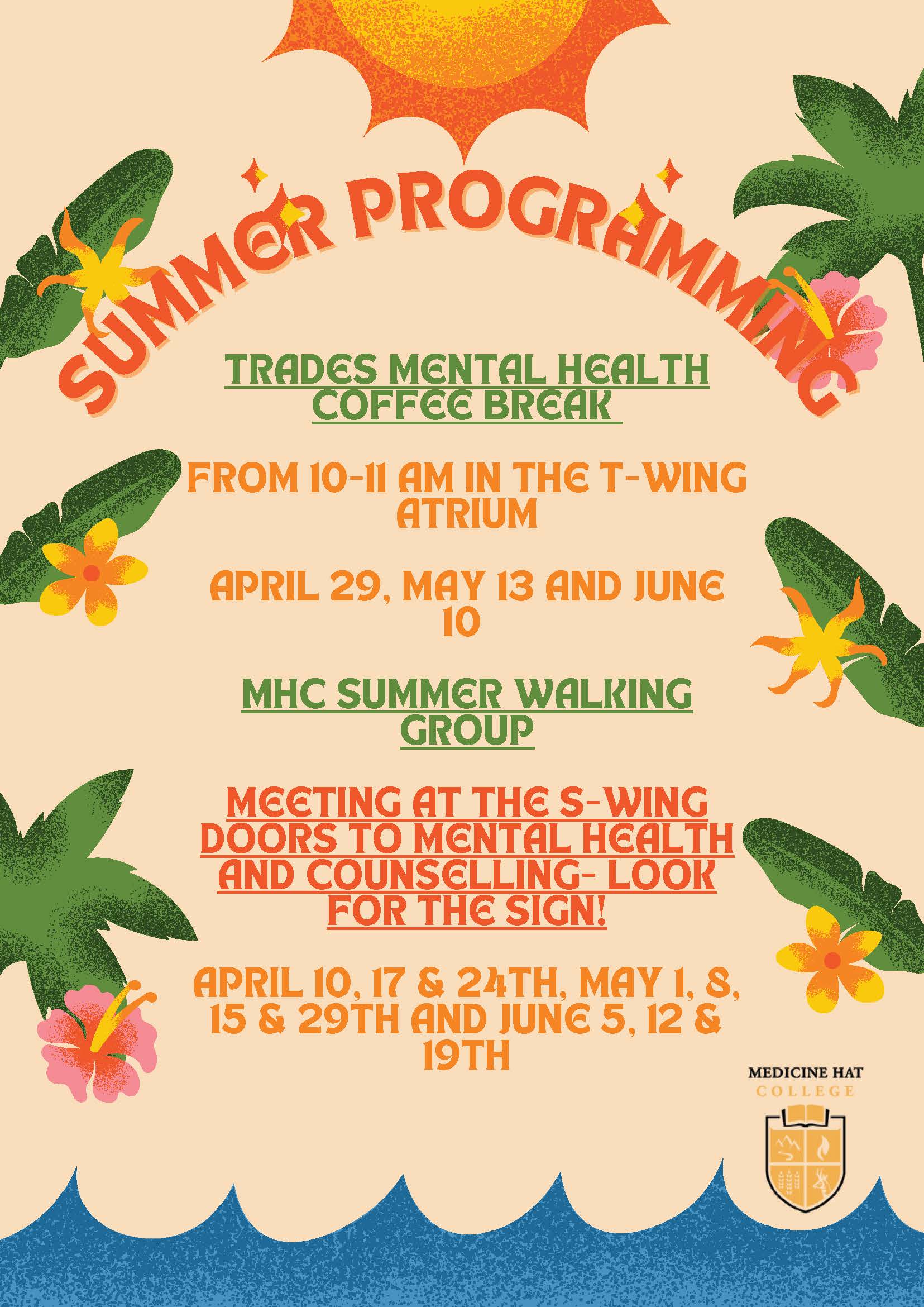 Graphic image of the Summar Programming activities.